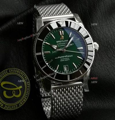 GF Breitling Superocean Heritage II 42mm 2824 Movement Green Face Watch